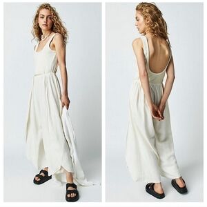 🆕️FP Beige Gauzy Wide Leg Jumpsuit